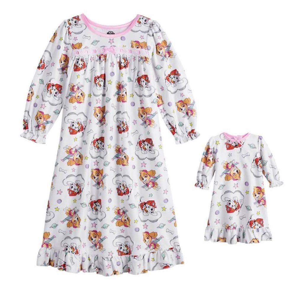 NICKELODEON PAW PATROL 2T Nightgown and Matching Doll gown